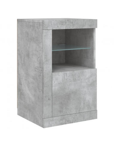 Credenza con Luci LED Grigio Cemento 163x37x67 cm