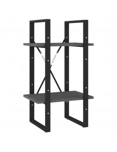 Libreria a 2 Ripiani Grigia 40x30x70 cm in Massello di Pino 2