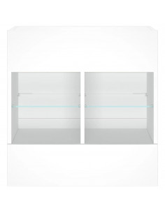 Mobile TV a Parete con Luci LED Bianco 58,5x30x60,5 cm 2