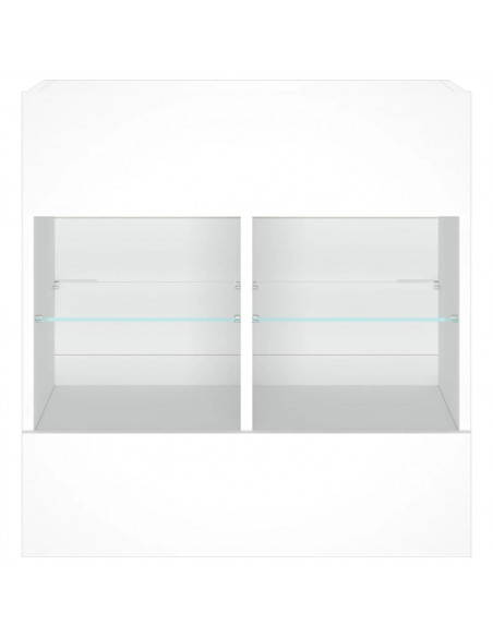 Mobile TV a Parete con Luci LED Bianco 58,5x30x60,5 cm