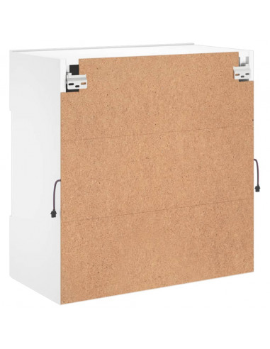 Mobile TV a Parete con Luci LED Bianco 58,5x30x60,5 cm