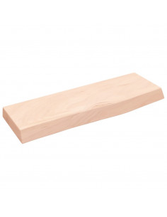 Ripiano a Parete 60x20x4 cm Legno Massello Rovere Non Trattato 2