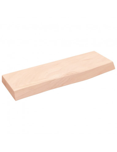Ripiano a Parete 60x20x4 cm Legno Massello Rovere Non Trattato