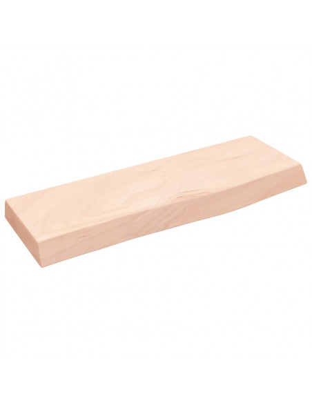 Ripiano a Parete 60x20x4 cm Legno Massello Rovere Non Trattato