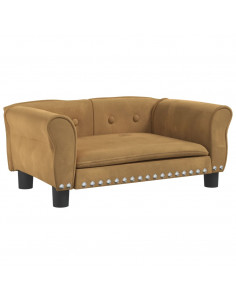 Lettino per Cani Marrone 70x45x30 cm in Velluto 2