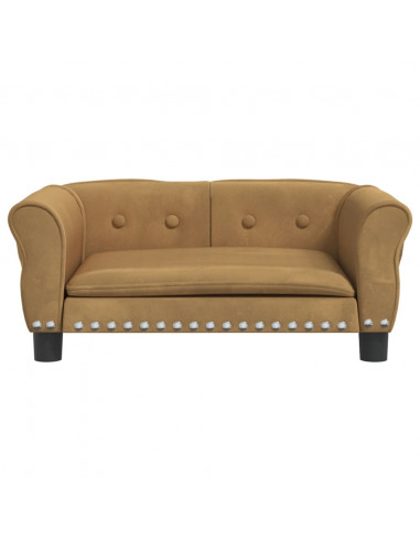 Lettino per Cani Marrone 70x45x30 cm in Velluto