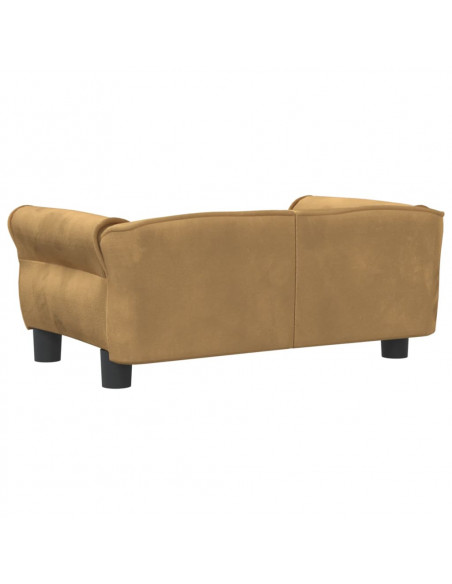 Lettino per Cani Marrone 70x45x30 cm in Velluto