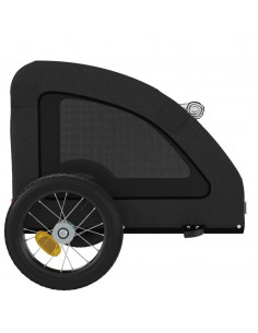 Rimorchio da Bici per Animali Nero Oxford e Ferro 2