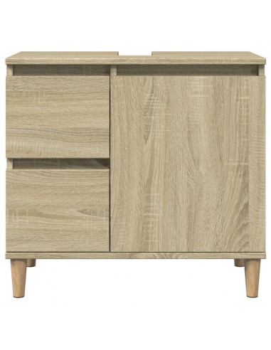 Set Mobili da Bagno 3 pz Rovere Sonoma in Legno Multistrato