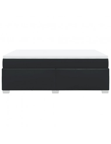 Giroletto a Molle con Materasso Nero 160x200 cm in Similpelle