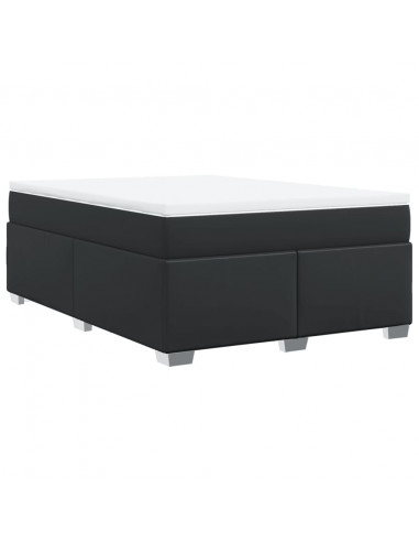 Giroletto a Molle con Materasso Nero 160x200 cm in Similpelle