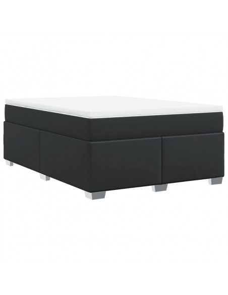 Giroletto a Molle con Materasso Nero 160x200 cm in Similpelle