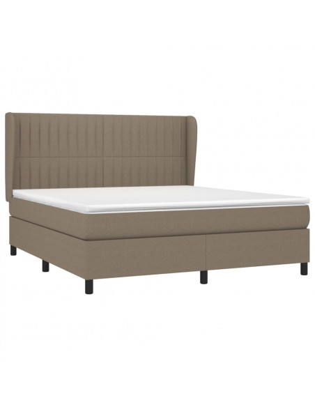 Giroletto a Molle con Materasso Tortora 160x200 cm in Tessuto
