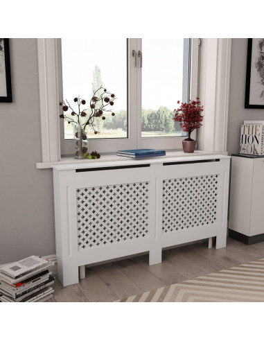 Coperture per Radiatori 2pz Bianche 152x19x81,5 cm in MDF