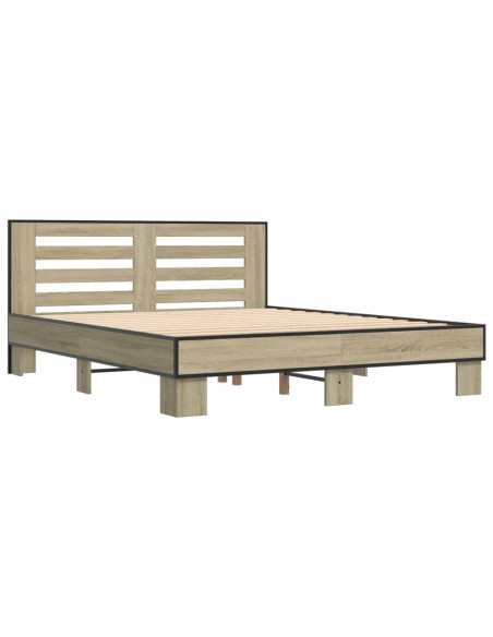Giroletto Rovere Sonoma 160x200 cm in Legno Multistrato Metallo