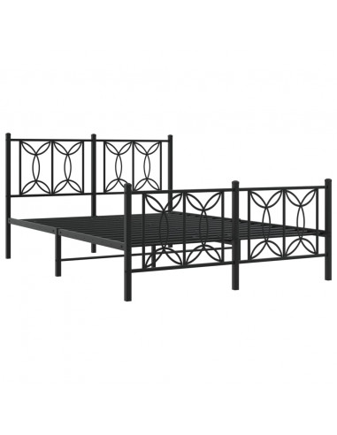 Giroletto con Testiera e Pediera Metallo Nero 135x190 cm