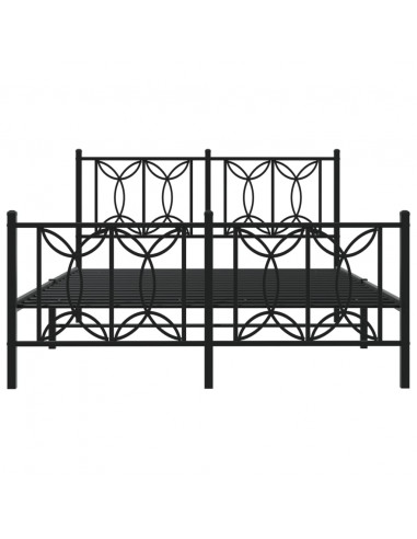 Giroletto con Testiera e Pediera Metallo Nero 135x190 cm