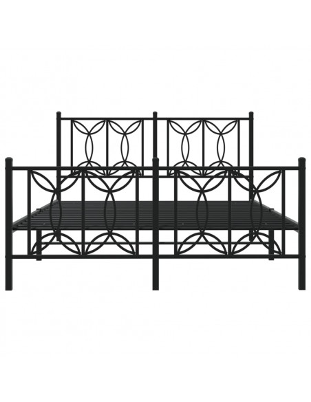 Giroletto con Testiera e Pediera Metallo Nero 135x190 cm