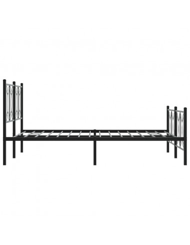 Giroletto con Testiera e Pediera Metallo Nero 135x190 cm