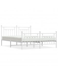 Giroletto con Testiera e Pediera Metallo Bianco 183x213 cm 2