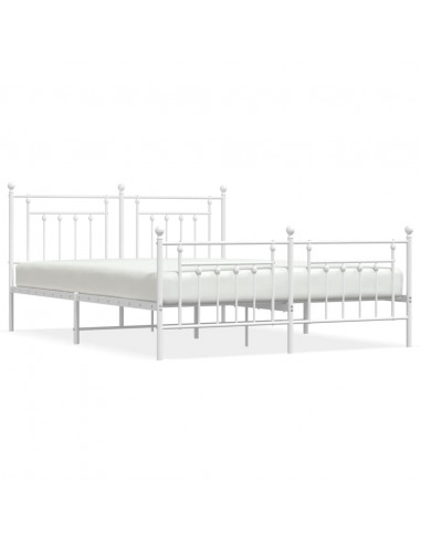 Giroletto con Testiera e Pediera Metallo Bianco 183x213 cm