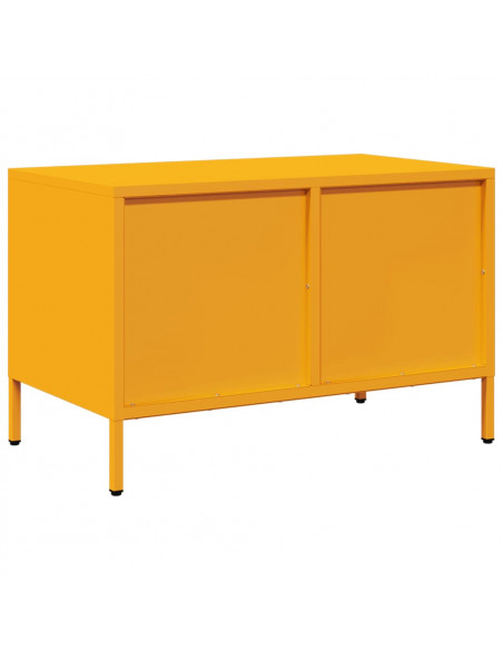 Mobile TV Giallo Senape 68x39x43,5cm Acciaio Laminato a Freddo