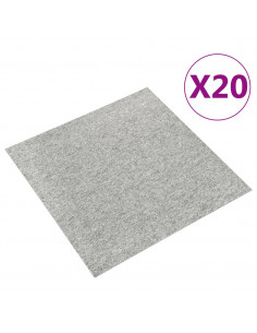 Quadrotte di Moquette 20 pz 5 m² 50x50 cm Grigio Chiaro 2