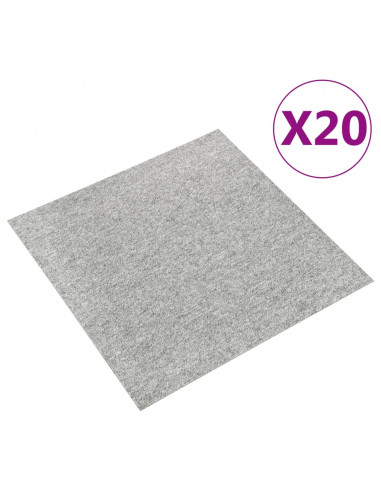Quadrotte di Moquette 20 pz 5 m² 50x50 cm Grigio Chiaro