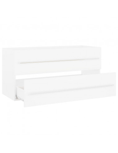 Mobile Lavabo Bianco 100x38,5x48 cm in Legno Multistrato