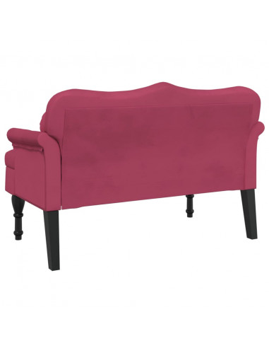 Panca con Cuscini Roso Vino 120,5x65x75 cm in Velluto