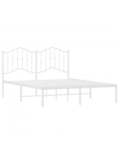 Giroletto con Testiera Metallo Bianco 140x200 cm