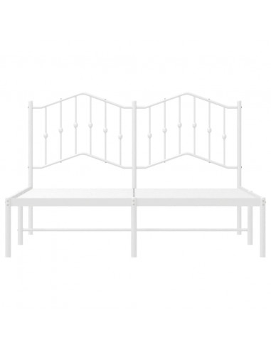 Giroletto con Testiera Metallo Bianco 140x200 cm