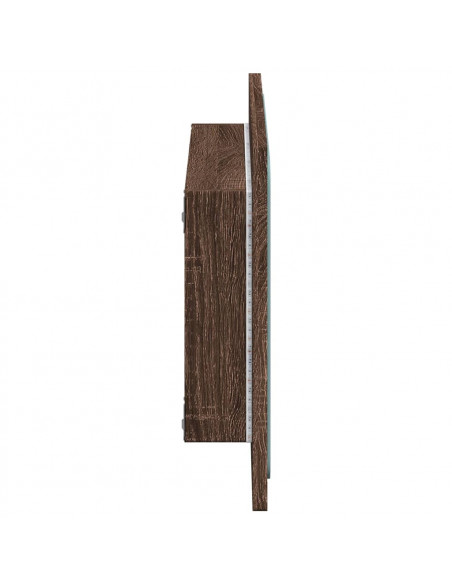 Specchio da Bagno LED Rovere Marrone 60x8,5x38 cm in Truciolato