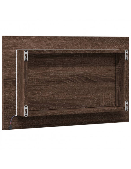 Specchio da Bagno LED Rovere Marrone 60x8,5x38 cm in Truciolato