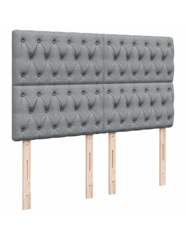 Giroletto a Molle con Materasso Grigio Chiaro 160x200cm Tessuto