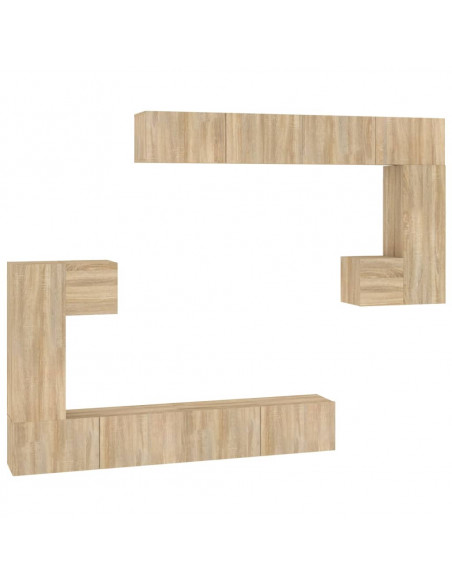 Mobile Porta TV a Parete Rovere Sonoma in Legno Multistrato