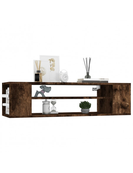 Mobile TV Pensile Rovere Fumo 100x30x26,5 cm Legno Multistrato