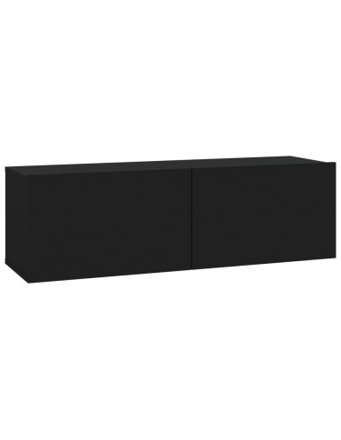 Mobili TV da Parete 2 pz Neri 100x30x30 cm Legno Multistrato