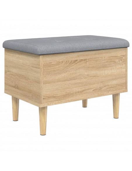 Panca Portaoggetti Rovere Sonoma 62x42x46 cm Legno Multistrato