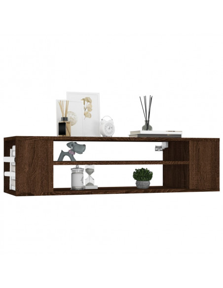 Pensile Porta TV Rovere Marrone 100x30x26,5cm Legno Multistrato