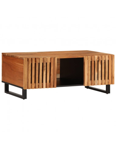 Tavolino da Salotto 100x55x40 cm in Legno Massello di Acacia