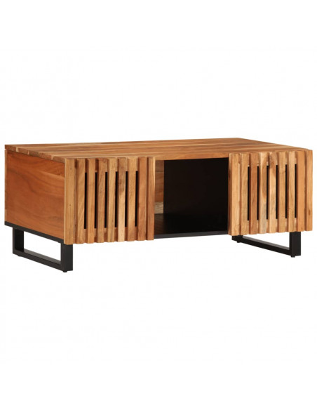 Tavolino da Salotto 100x55x40 cm in Legno Massello di Acacia