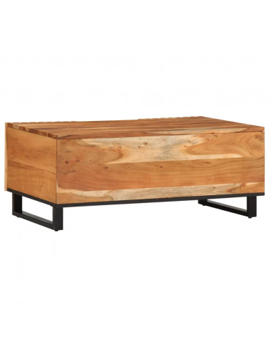 Tavolino da Salotto 100x55x40 cm in Legno Massello di Acacia