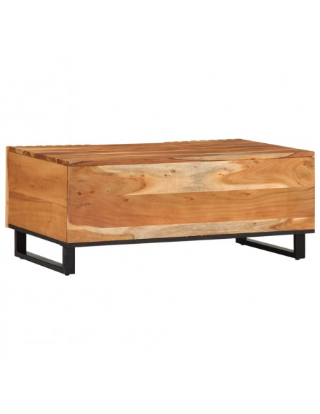 Tavolino da Salotto 100x55x40 cm in Legno Massello di Acacia