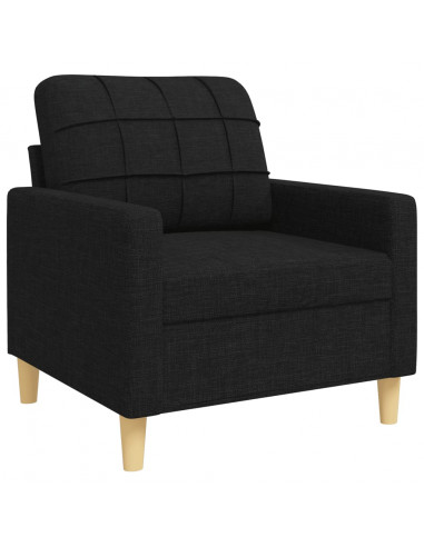 Set d Divani 3 pz Nero in Tessuto