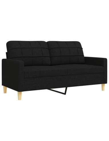 Set d Divani 3 pz Nero in Tessuto