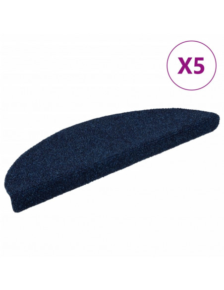 Tappetini Adesivi per Scale 5 pz Navy 56x17x3 cm Agugliati