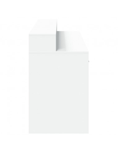 Scrivania con Luci LED Bianca 160x55x91 cm in Legno Multistrato