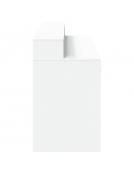 Scrivania con Luci LED Bianca 160x55x91 cm in Legno Multistrato
