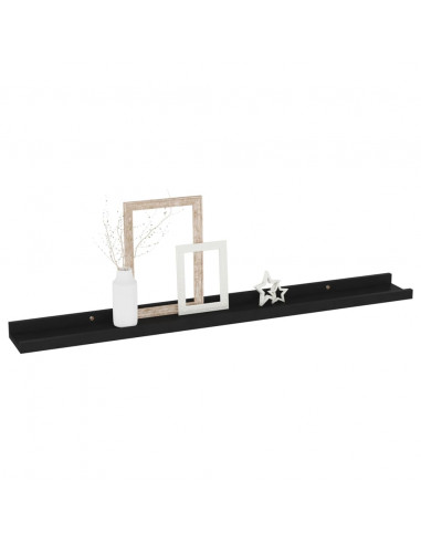 Mensole da Parete 4 pz Nere 80x9x3 cm